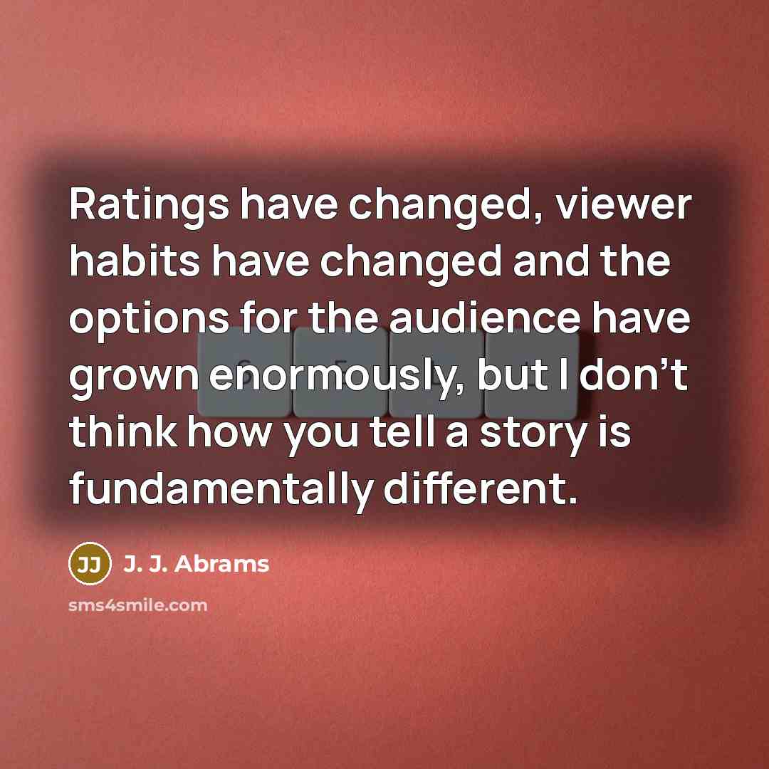 “Ratings have changed, viewer habits have changed and the options…” quote by J. J. Abrams