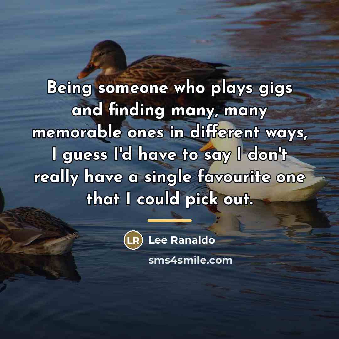 “Being someone who plays gigs and finding many, many memorable…” quote by Lee Ranaldo