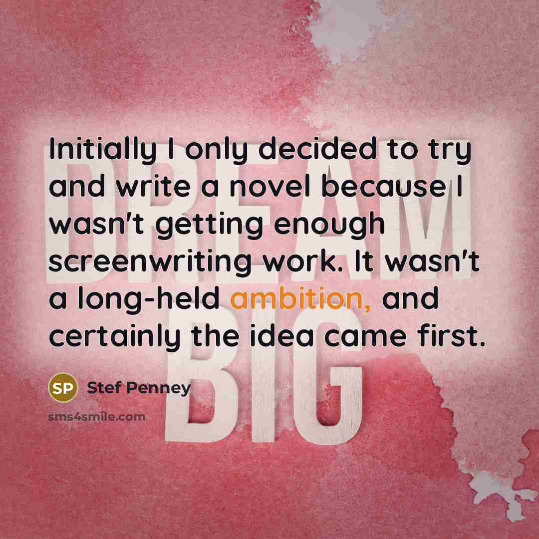 “Initially I only decided to try and write a novel…” quote by Stef Penney