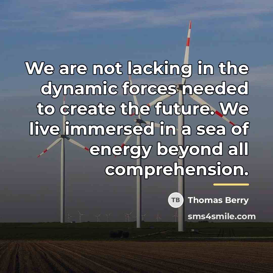 “We are not lacking in the dynamic forces needed to…” quote by Thomas Berry