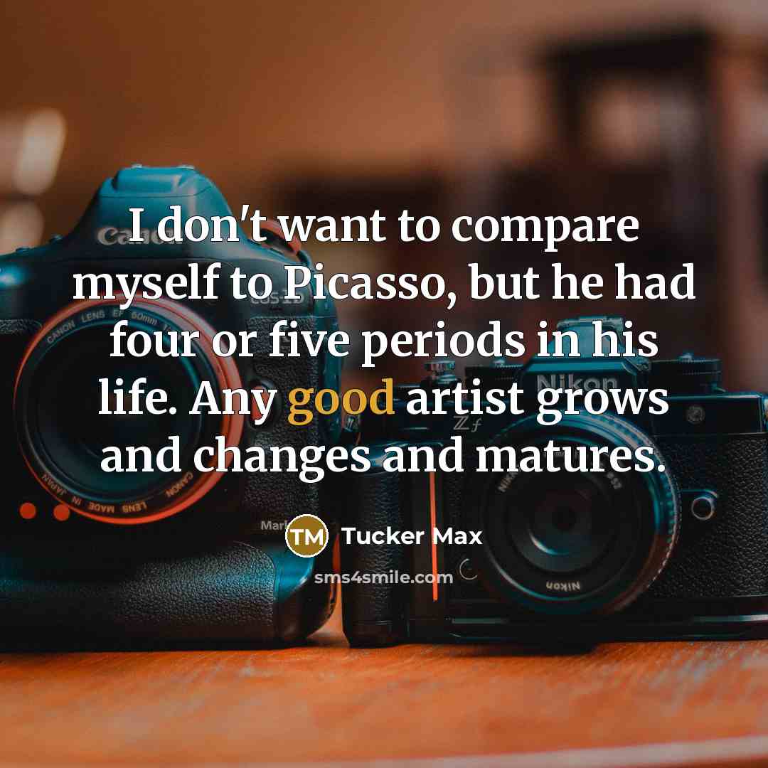 “I don't want to compare myself to Picasso, but he…” quote by Tucker Max