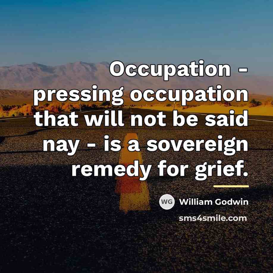 “Occupation - pressing occupation that will not be said nay…” quote by William Godwin