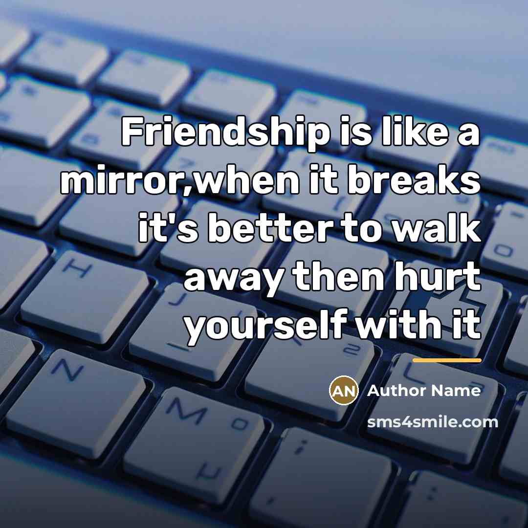 “Friendship is like a mirror,when it breaks it's better to…” quote by Author Name