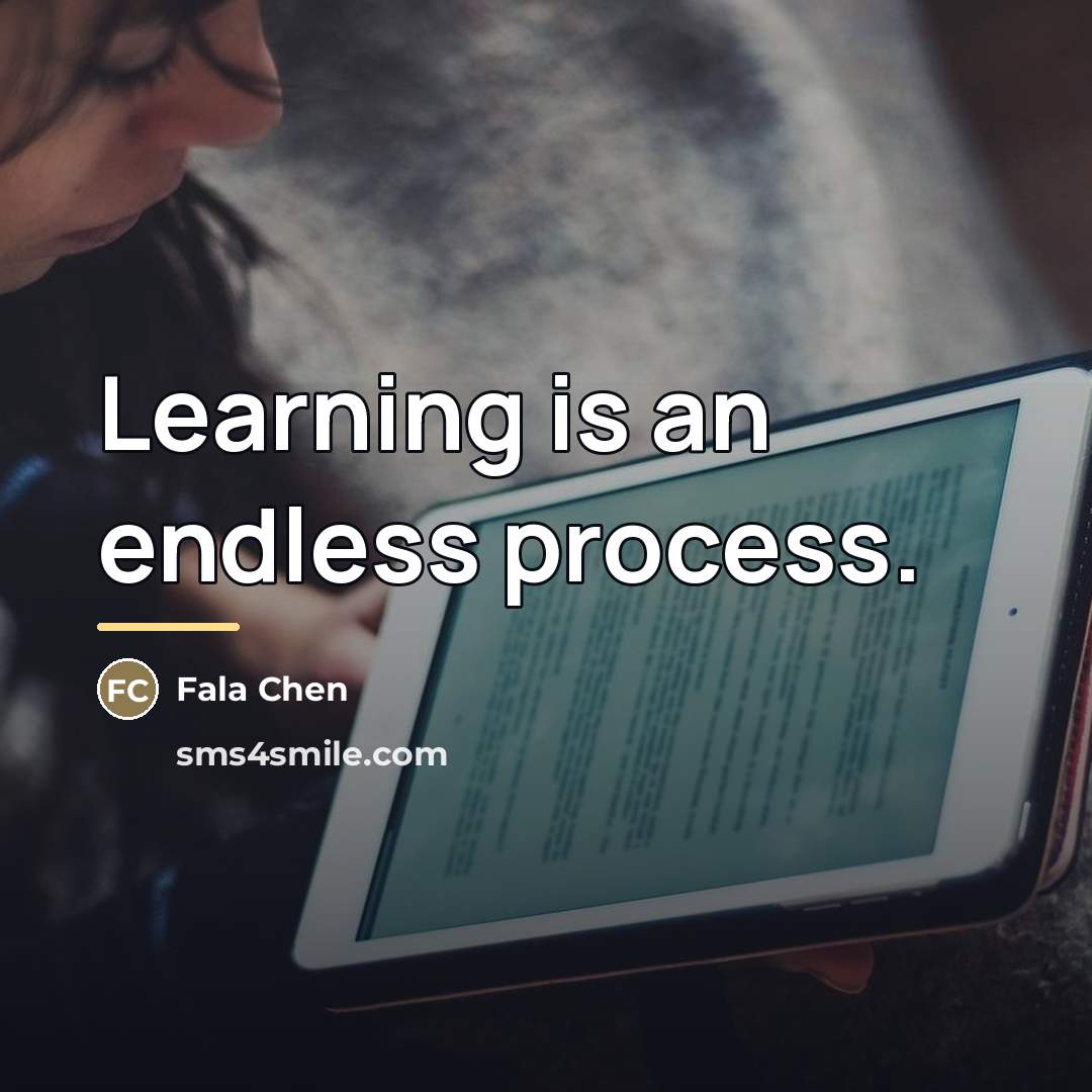 “Learning is an endless process.…” quote by Fala Chen