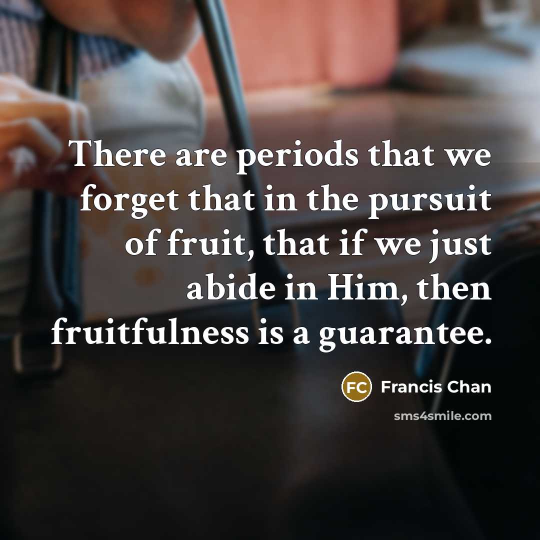 “There are periods that we forget that in the pursuit…” quote by Francis Chan