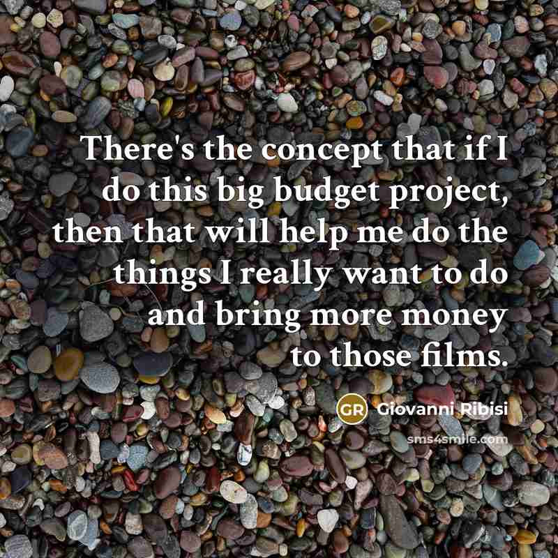 “There's the concept that if I do this big budget…” quote by Giovanni Ribisi