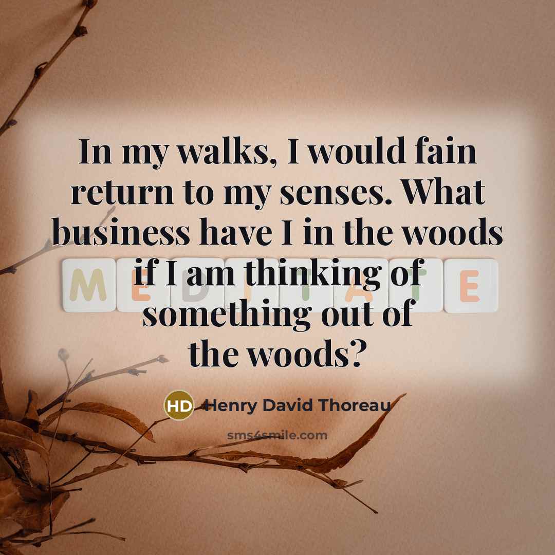 “In my walks, I would fain return to my senses.…” quote by Henry David Thoreau