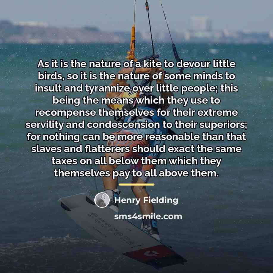 “As it is the nature of a kite to devour…” quote by Henry Fielding