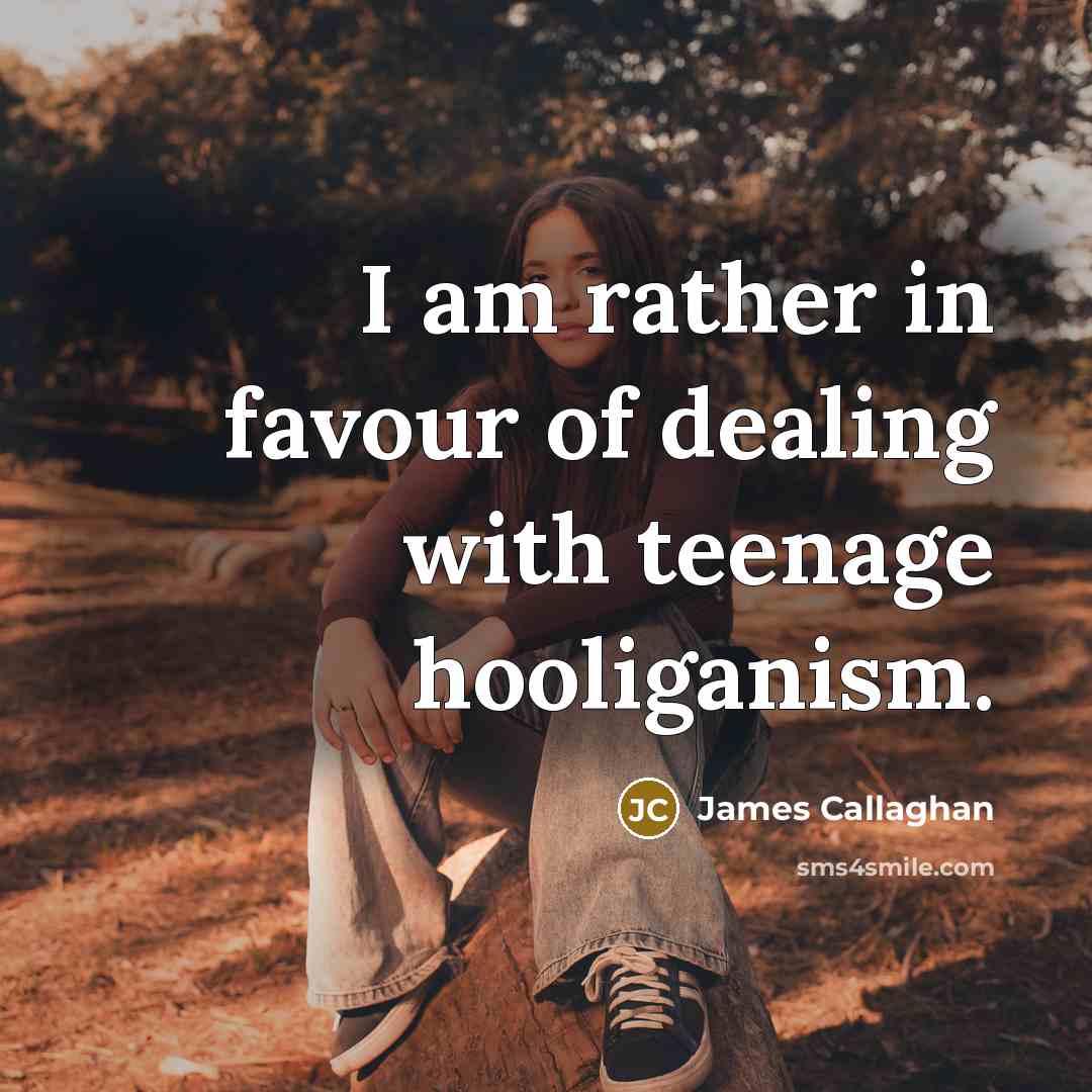 “I am rather in favour of dealing with teenage hooliganism.…” quote by James Callaghan