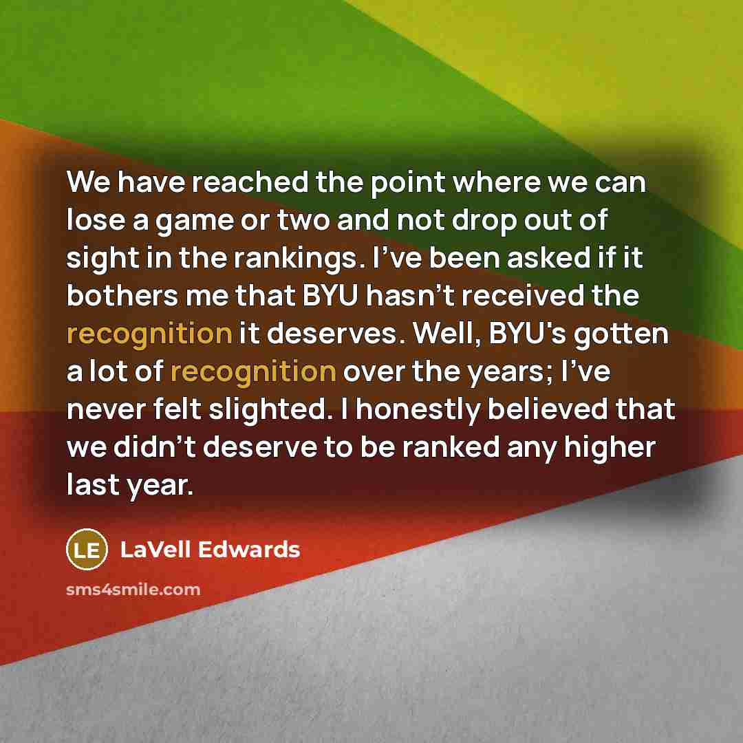 “We have reached the point where we can lose a…” quote by LaVell Edwards