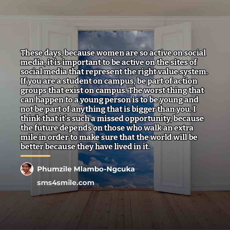 “These days, because women are so active on social media,…” quote by Phumzile Mlambo-Ngcuka