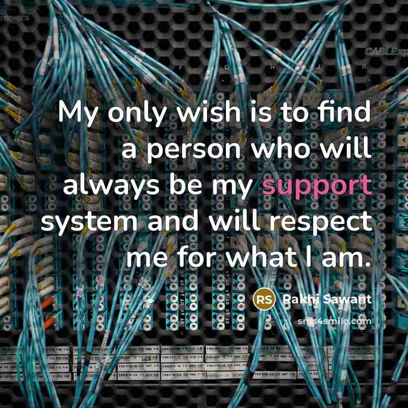 “My only wish is to find a person who will…” quote by Rakhi Sawant