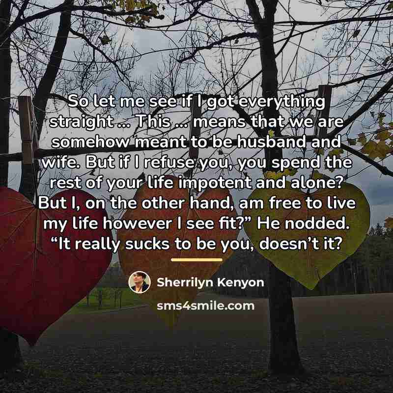 “So let me see if I got everything straight…” quote by Sherrilyn Kenyon