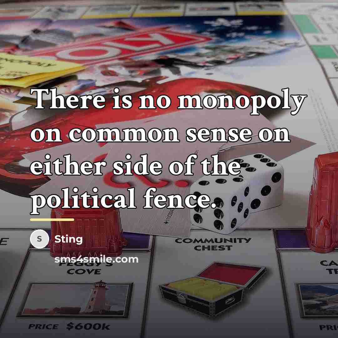 “There is no monopoly on common sense on either side…” quote by Sting