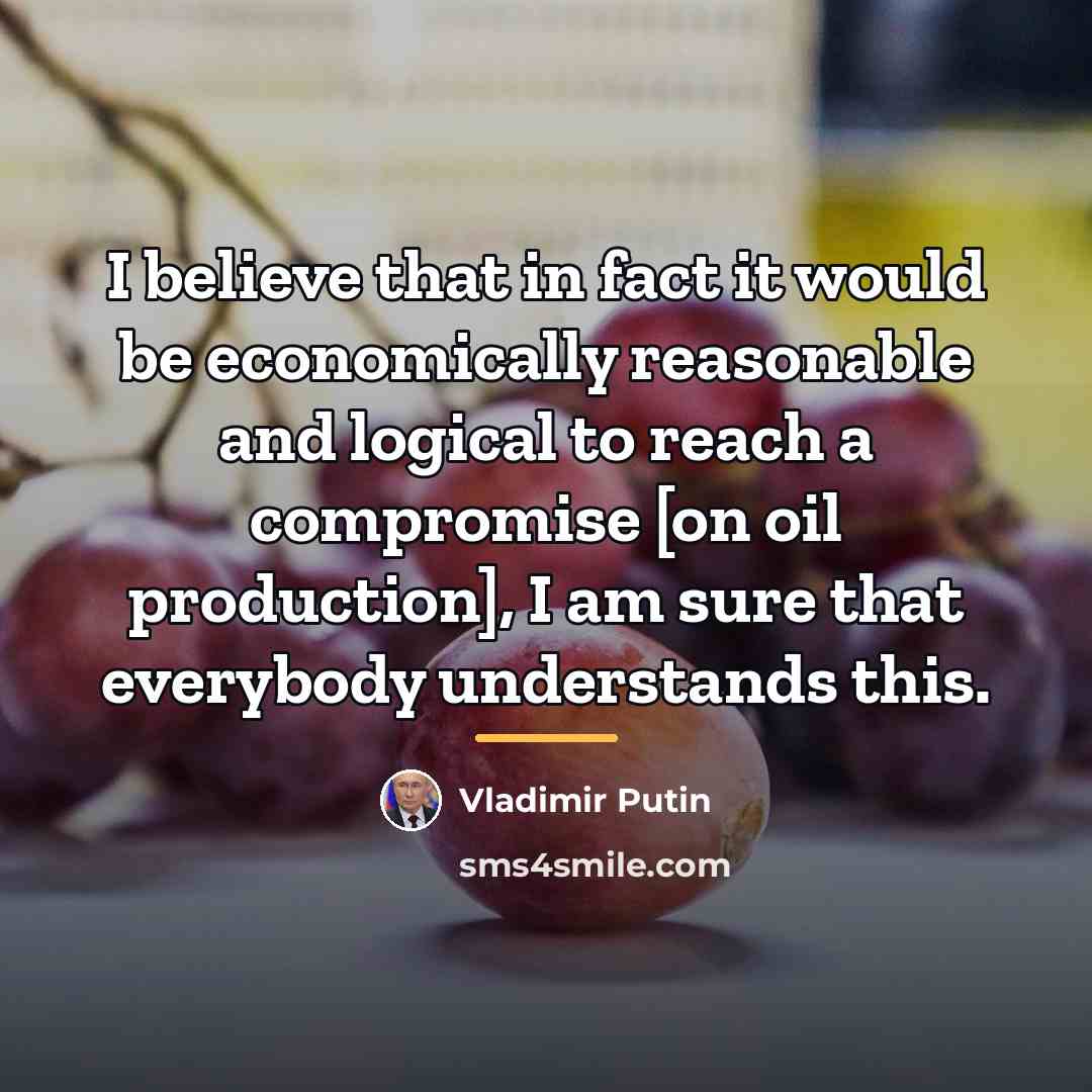 “I believe that in fact it would be economically reasonable…” quote by Vladimir Putin