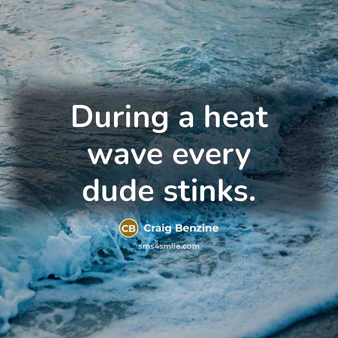 “During a heat wave every dude stinks.…” quote by Craig Benzine
