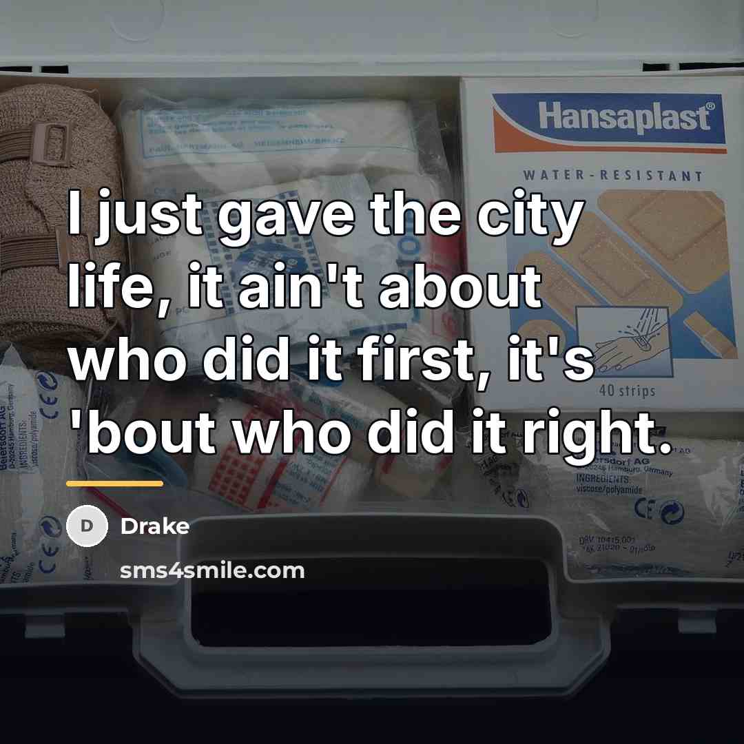 “I just gave the city life, it ain't about who…” quote by Drake