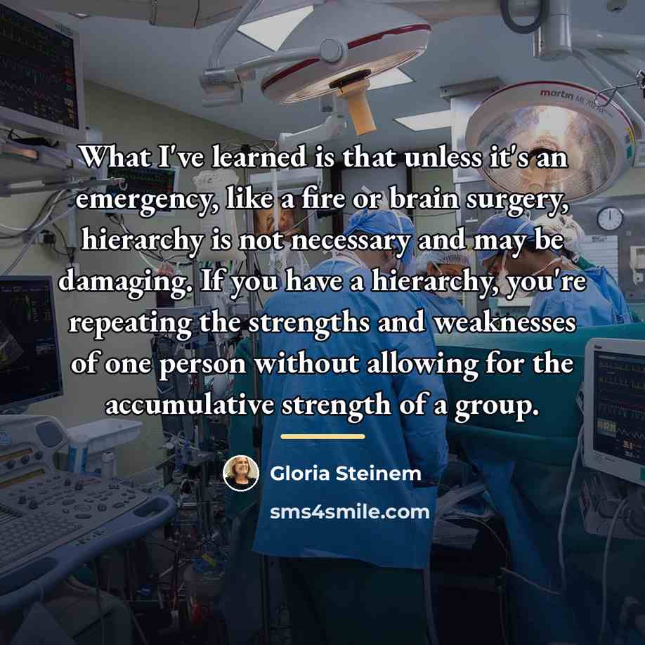 “What I've learned is that unless it's an emergency, like…” quote by Gloria Steinem