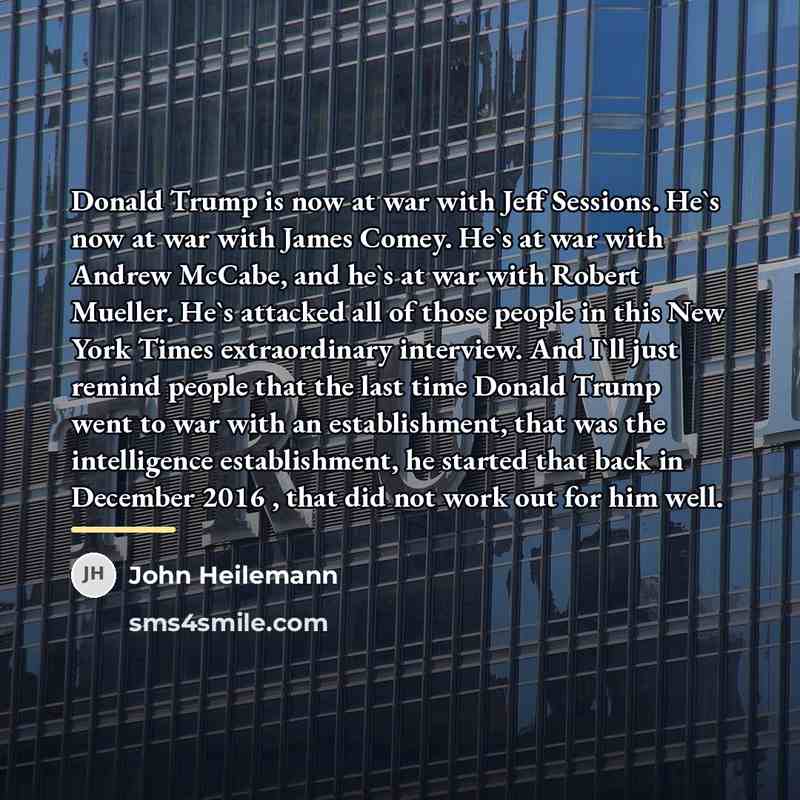 “Donald Trump is now at war with Jeff Sessions. He`s…” quote by John Heilemann