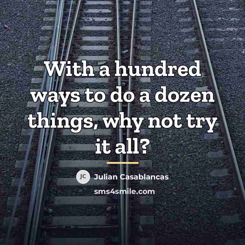 “With a hundred ways to do a dozen things, why…” quote by Julian Casablancas
