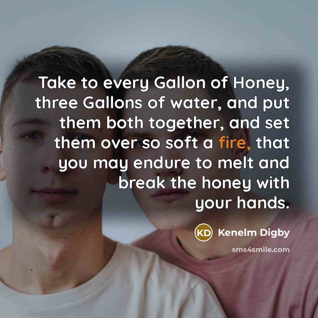 “Take to every Gallon of Honey, three Gallons of water,…” quote by Kenelm Digby