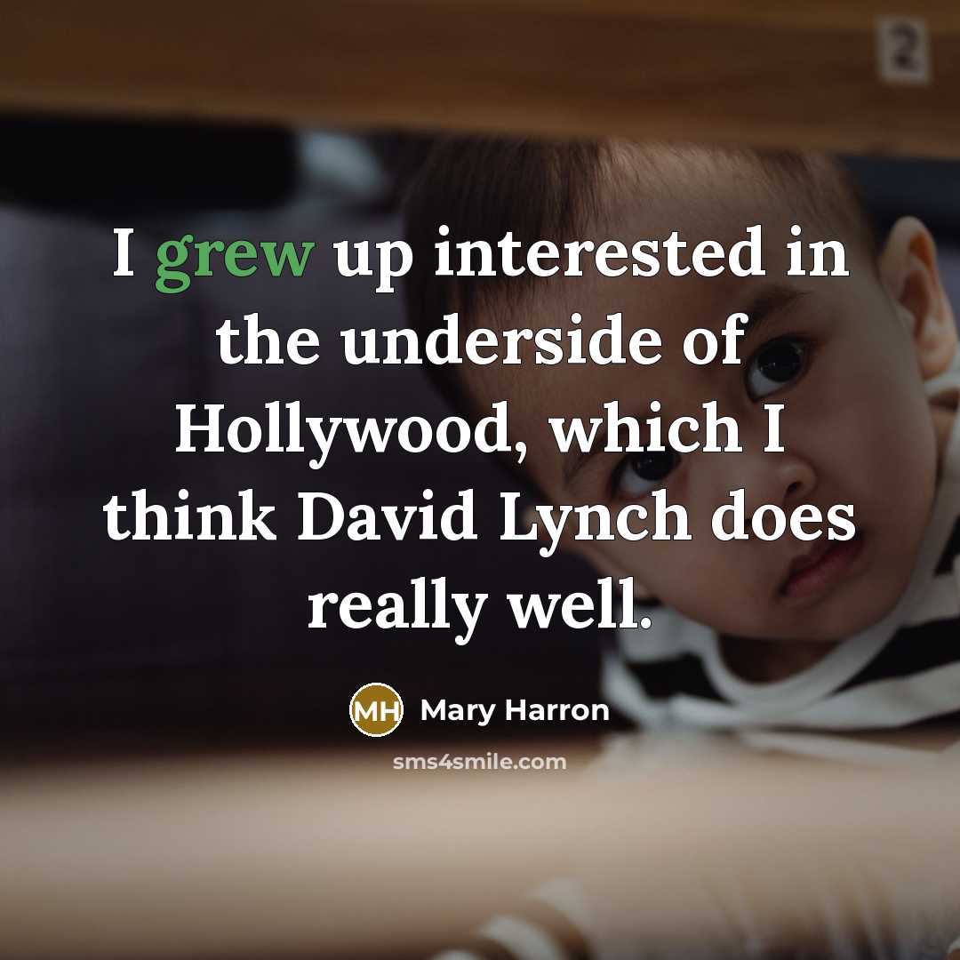 “I grew up interested in the underside of Hollywood, which I think David Lynch does really well.” quote by Mary Harron