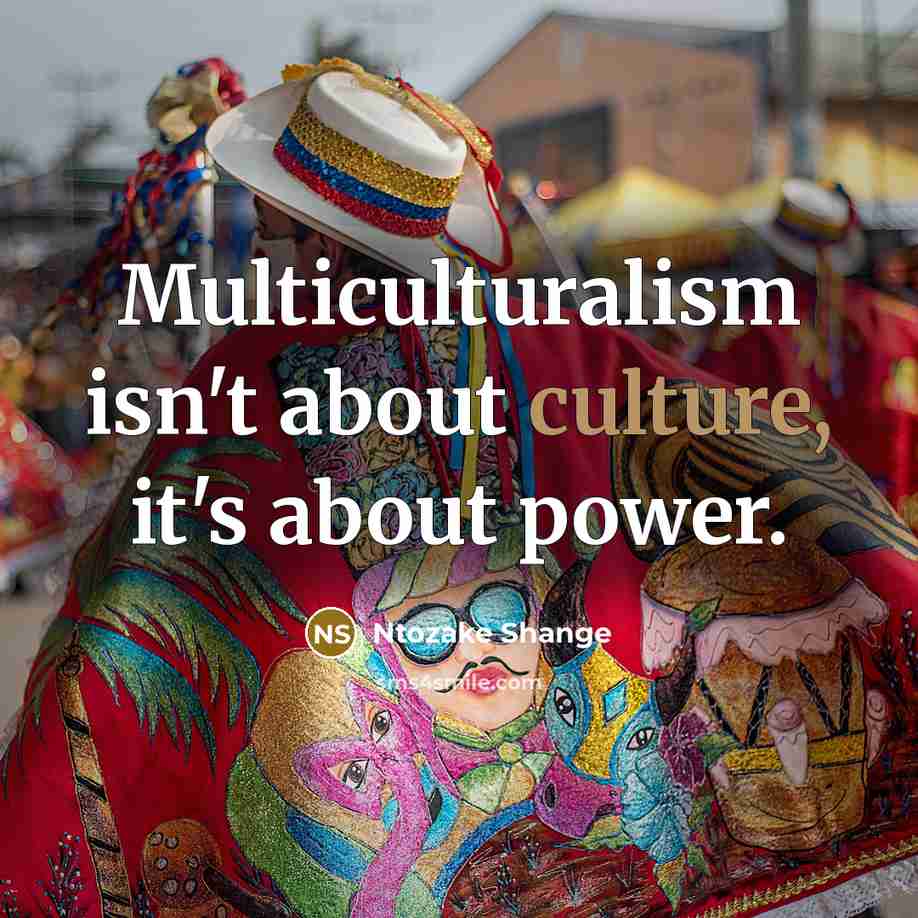 “Multiculturalism isn't about culture, it's about power.…” quote by Ntozake Shange