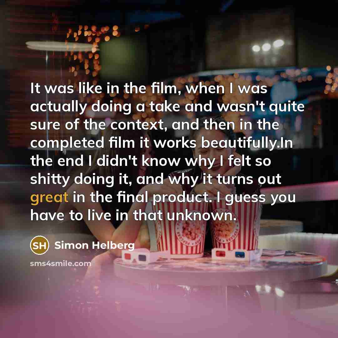 “It was like in the film, when I was actually…” quote by Simon Helberg