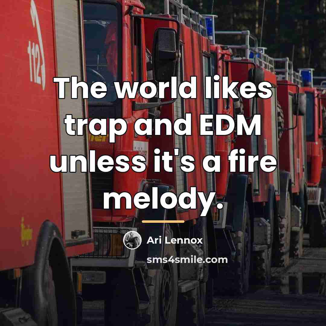 “The world likes trap and EDM unless it's a fire…” quote by Ari Lennox