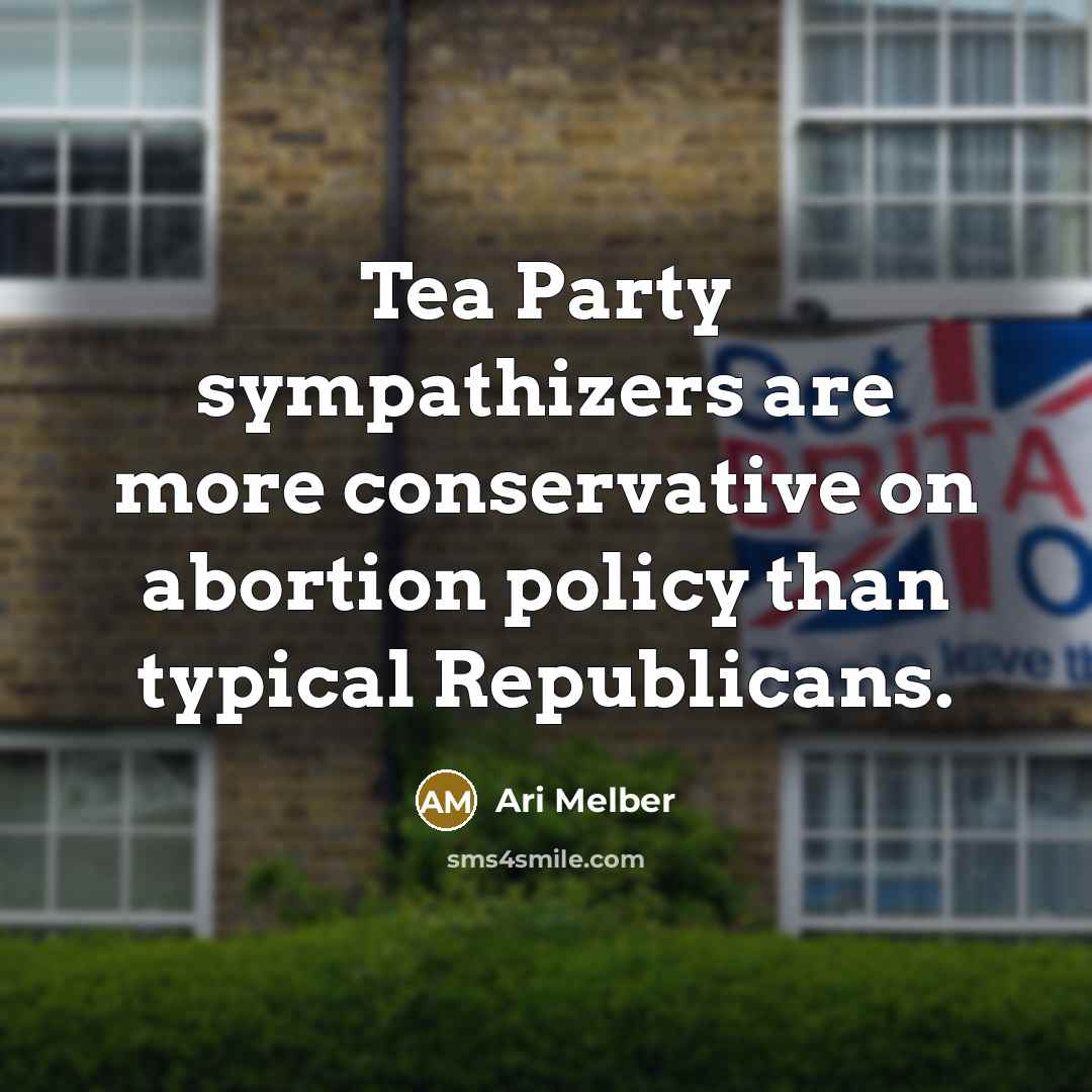 “Tea Party sympathizers are more conservative on abortion policy than…” quote by Ari Melber