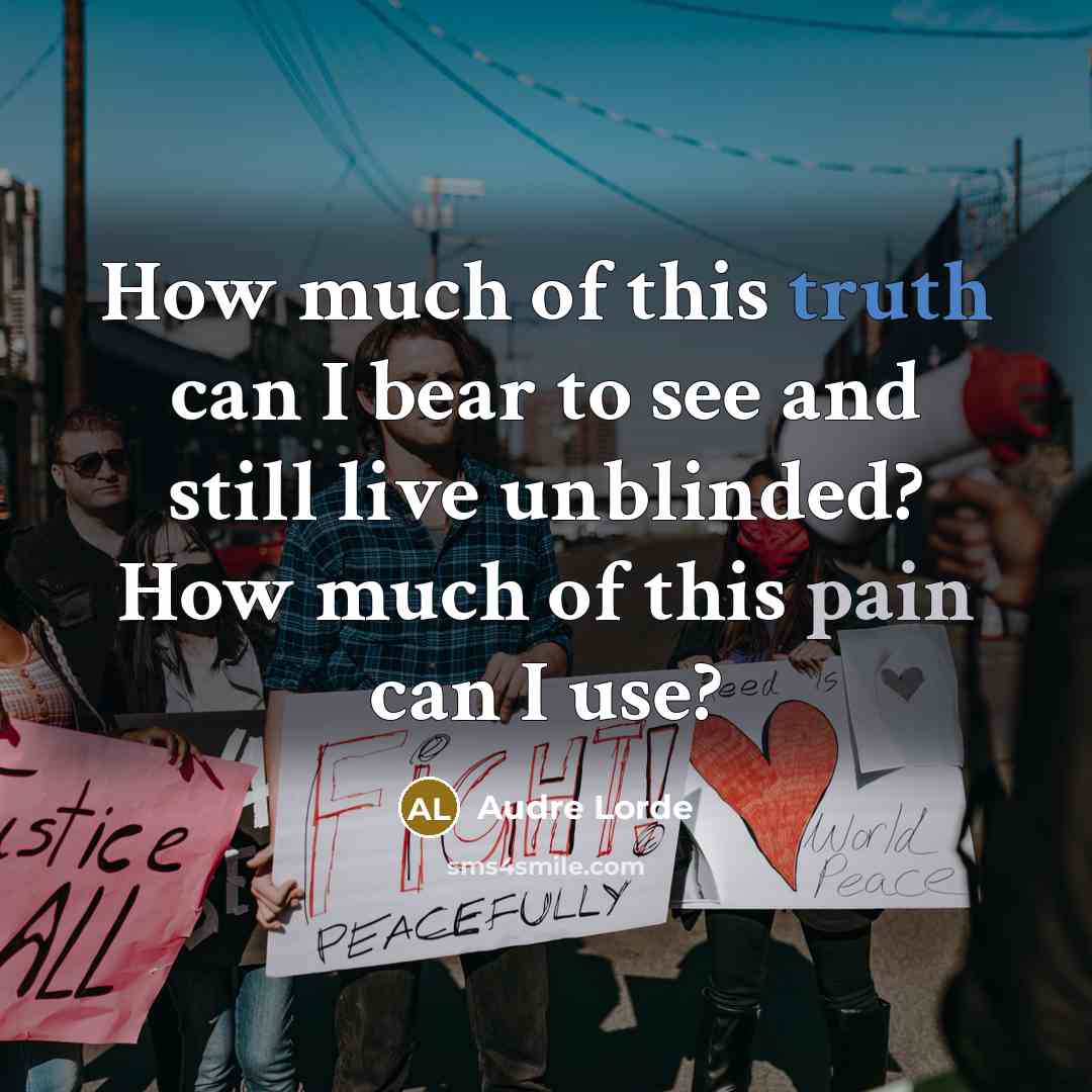 “How much of this truth can I bear to see…” quote by Audre Lorde