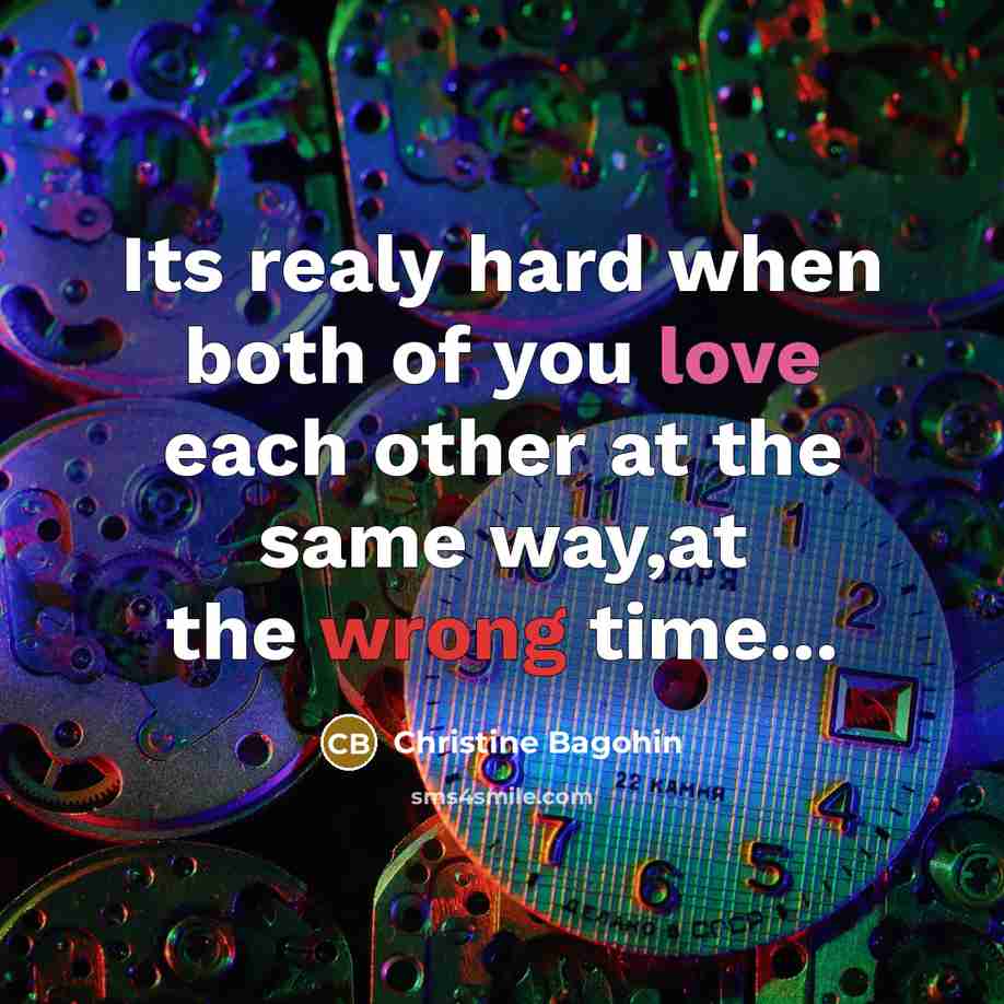 “Its realy hard when both of you love each other…” quote by Christine Bagohin