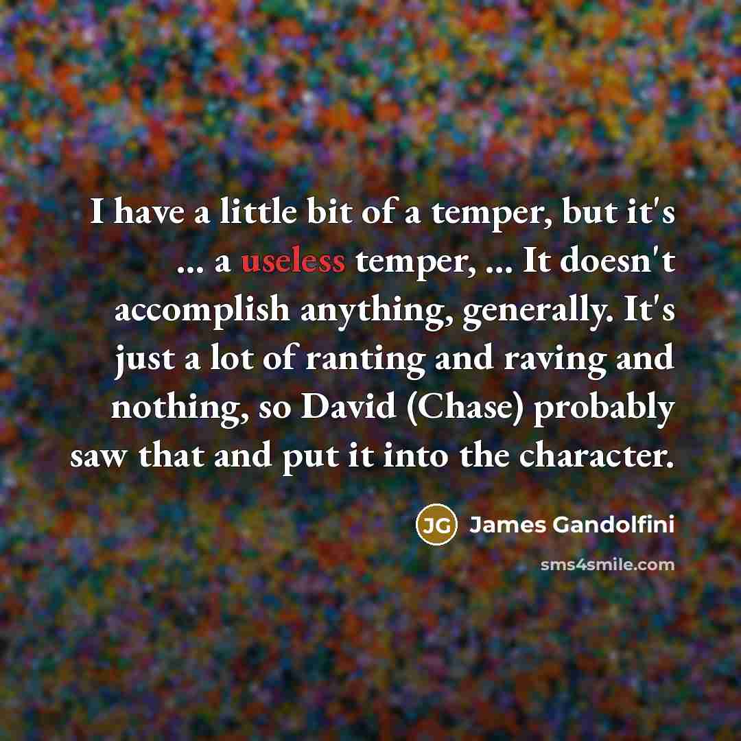 “I have a little bit of a temper, but it's…” quote by James Gandolfini