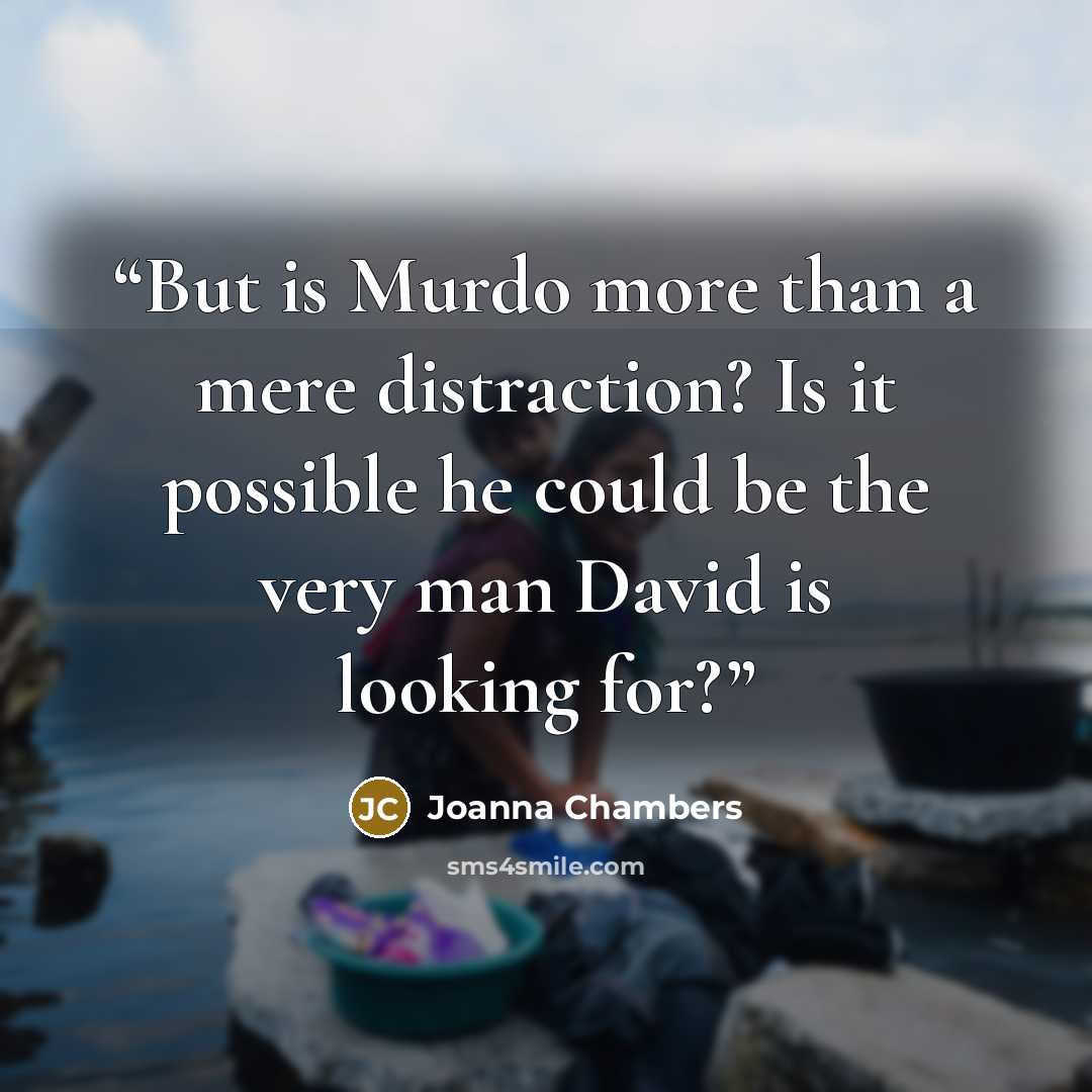 “But is Murdo more than a mere distraction? Is it possible he could be the very man David is looking for?” quote by Joanna Chambers