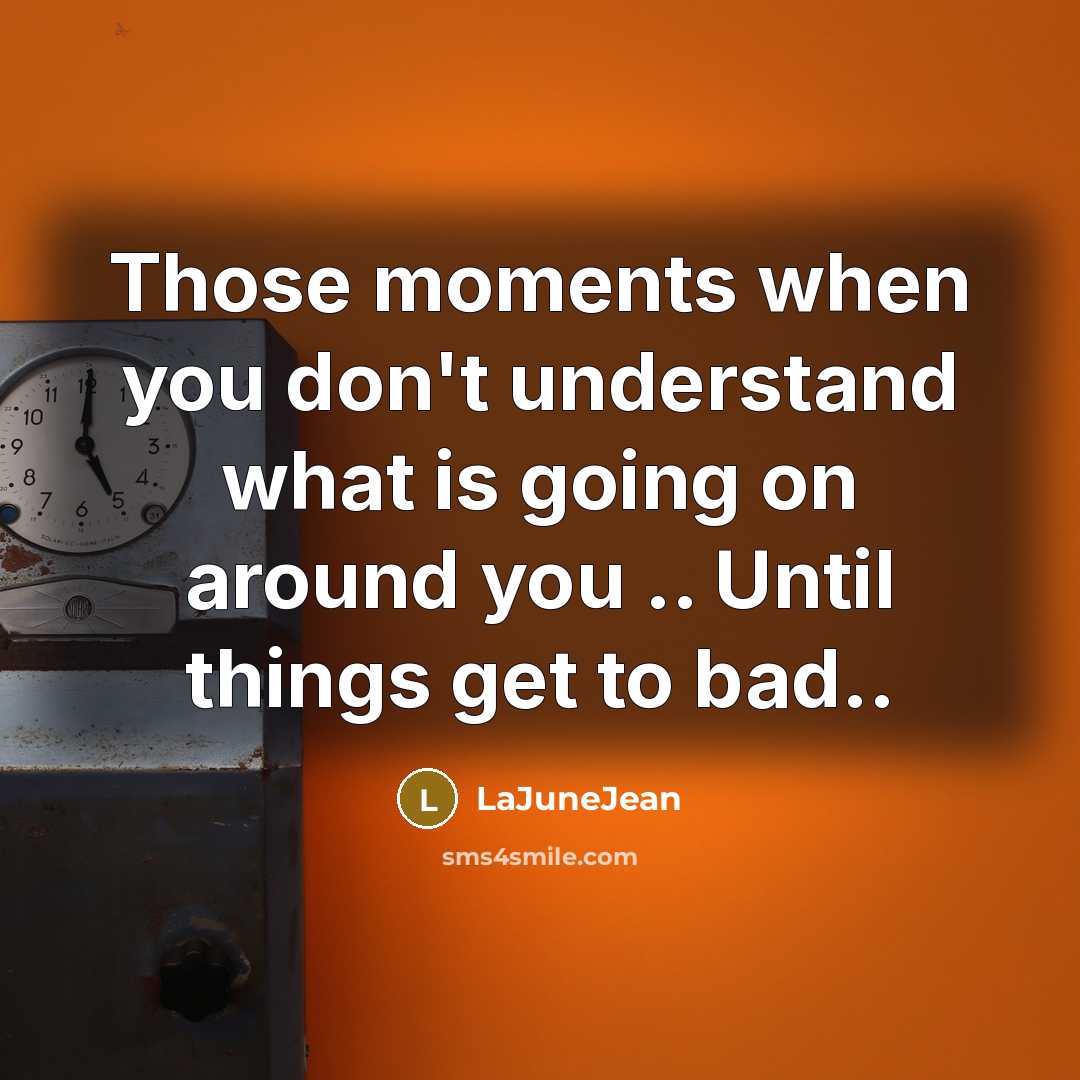 “Those moments when you don't understand what is going on…” quote by LaJuneJean