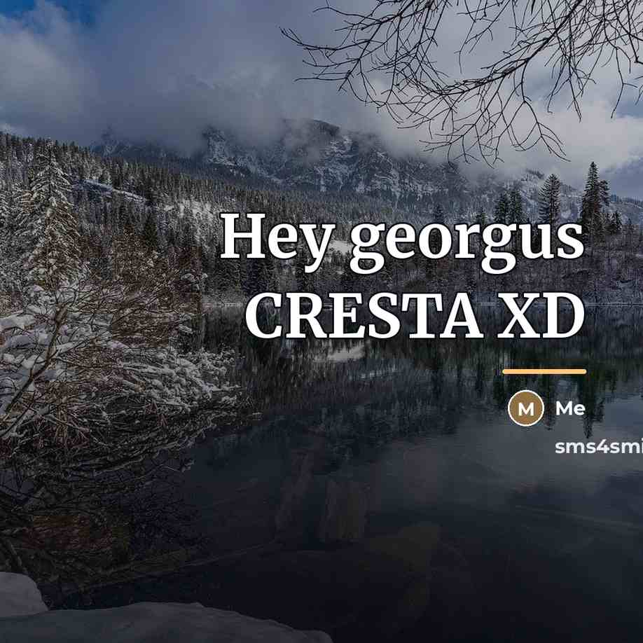 “Hey georgus CRESTA XD…” quote by ME