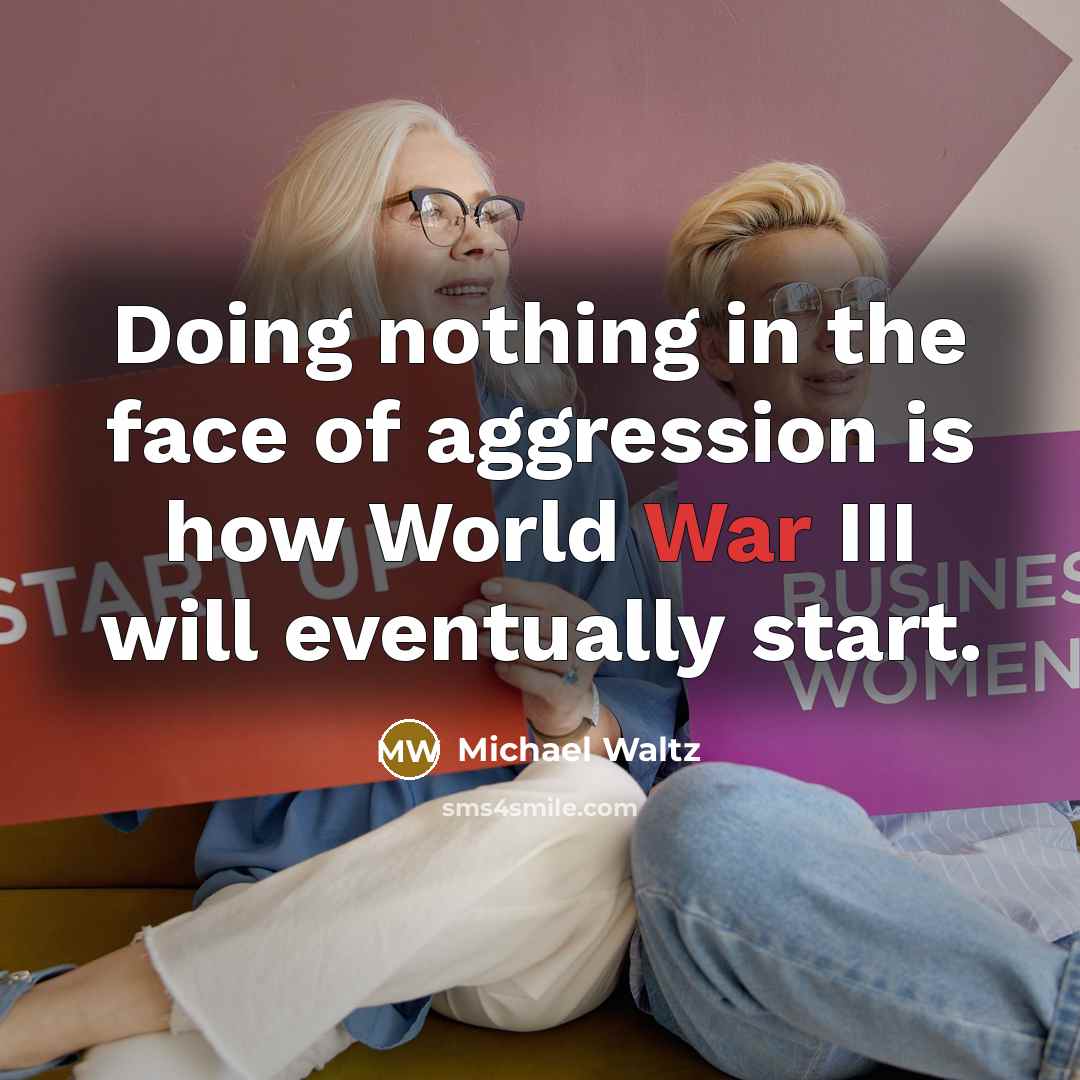 “Doing nothing in the face of aggression is how World…” quote by Michael Waltz
