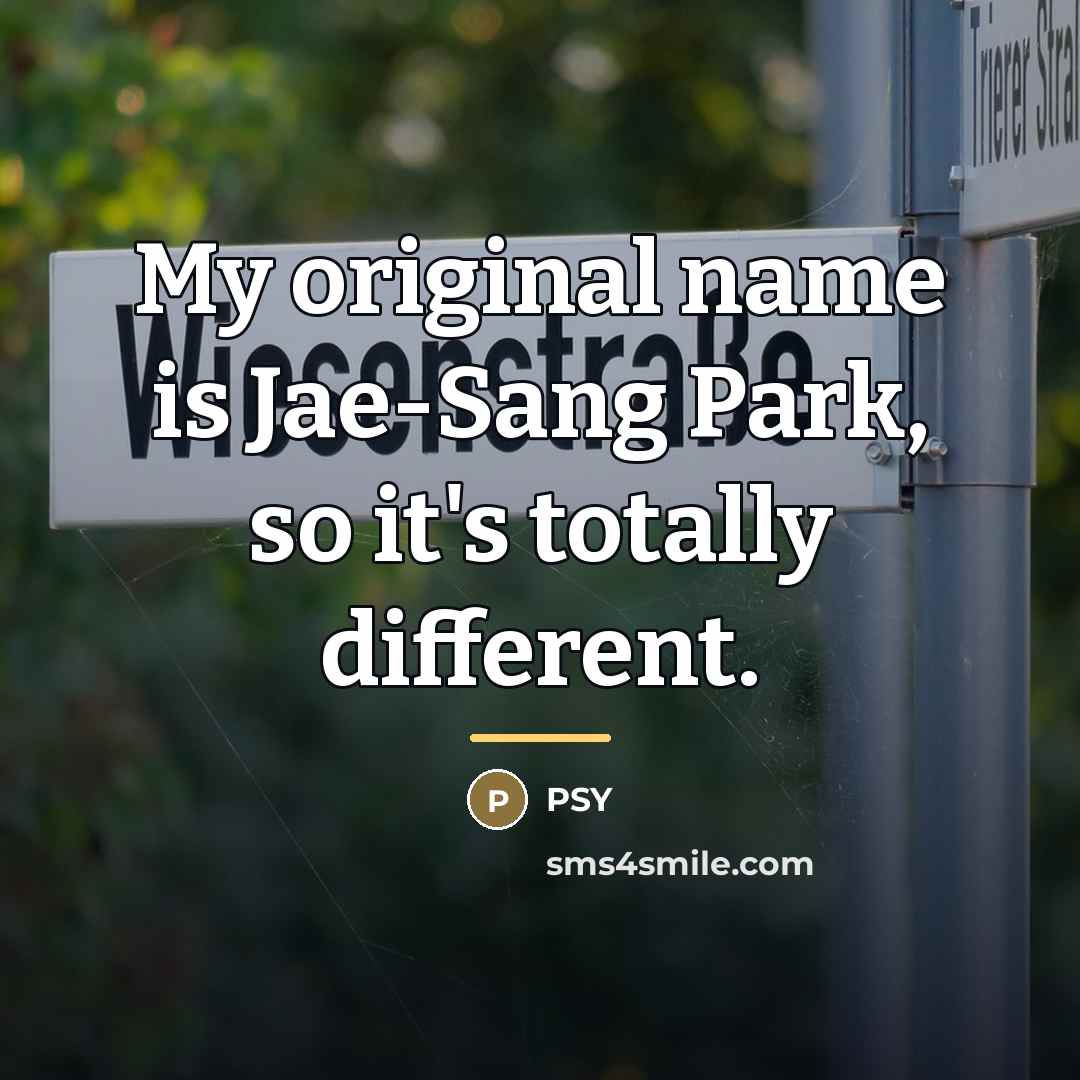 “My original name is Jae-Sang Park, so it's totally different.…” quote by PSY
