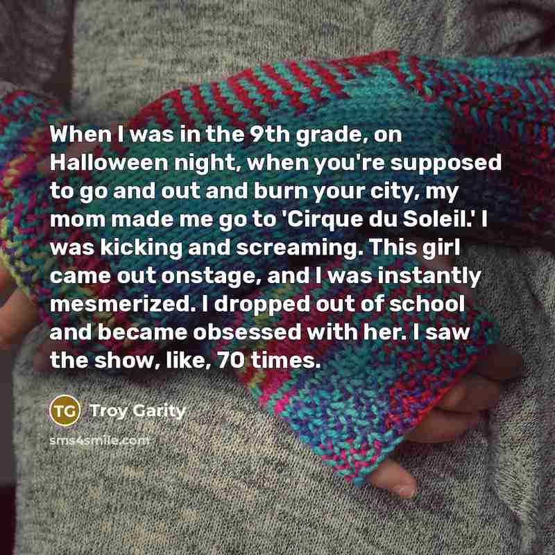 “When I was in the 9th grade, on Halloween night,…” quote by Troy Garity