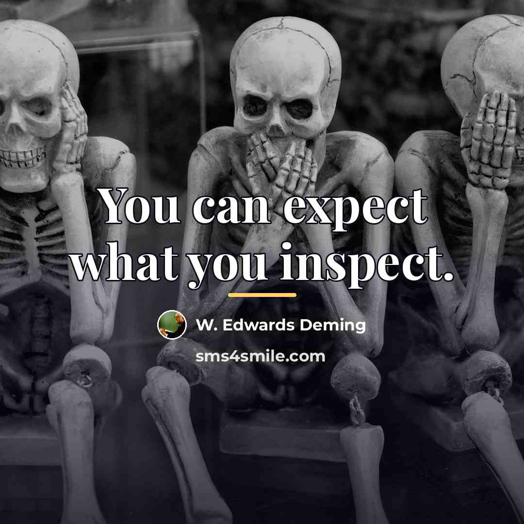 “You can expect what you inspect.…” quote by W. Edwards Deming