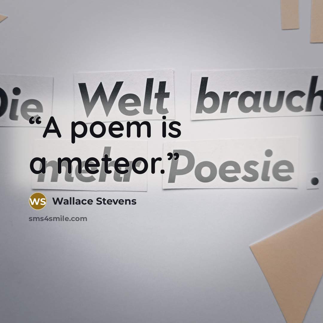 “A poem is a meteor.” quote by Wallace Stevens