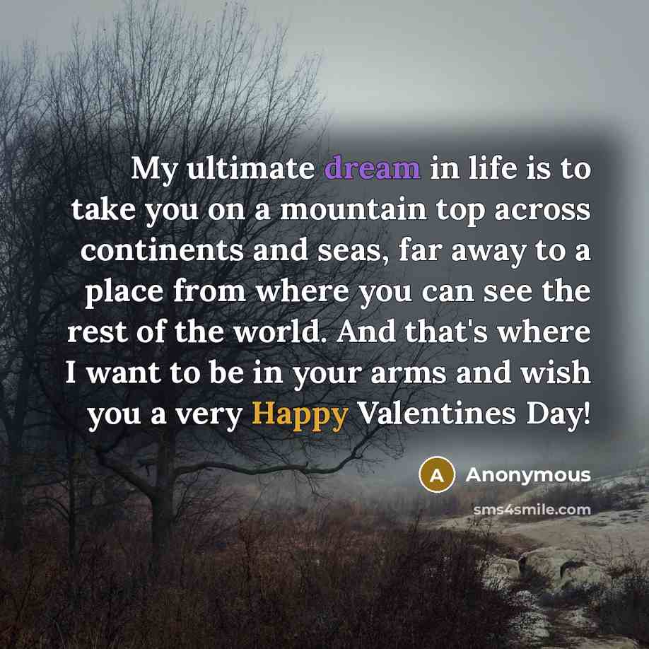 “My ultimate dream in life is to take you on…” quote by Anonymous