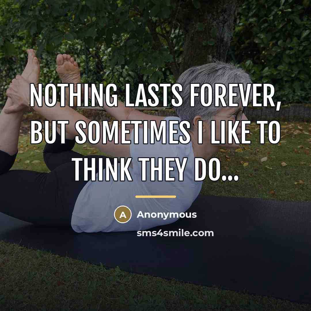 “Nothing lasts forever, but sometimes I like to think they…” quote by Anonymous