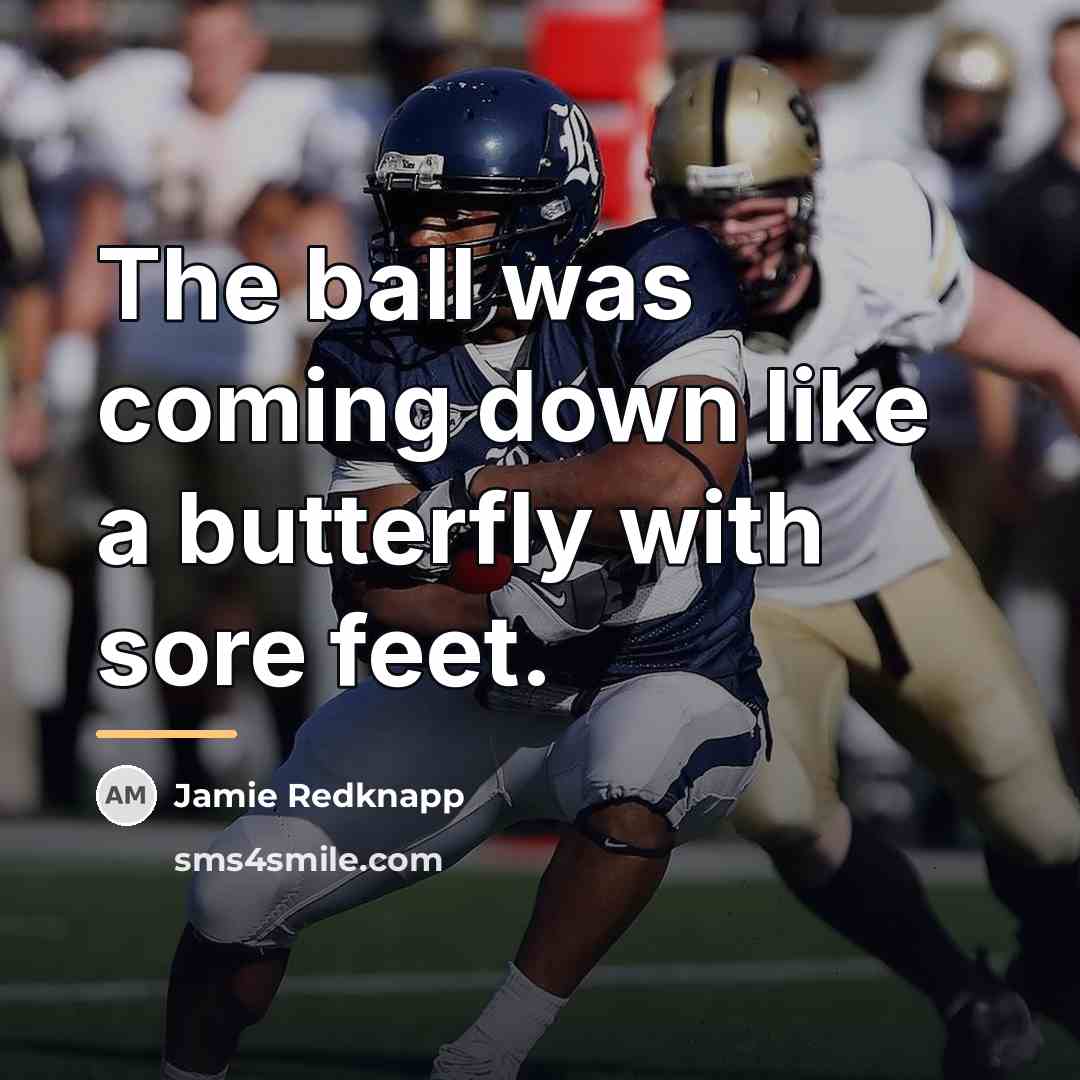 “The ball was coming down like a butterfly with sore…” quote by Jamie Redknapp