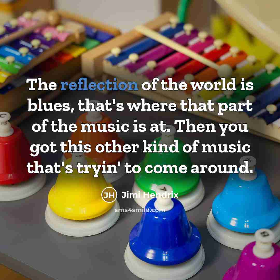 “The reflection of the world is blues, that's where that…” quote by Jimi Hendrix