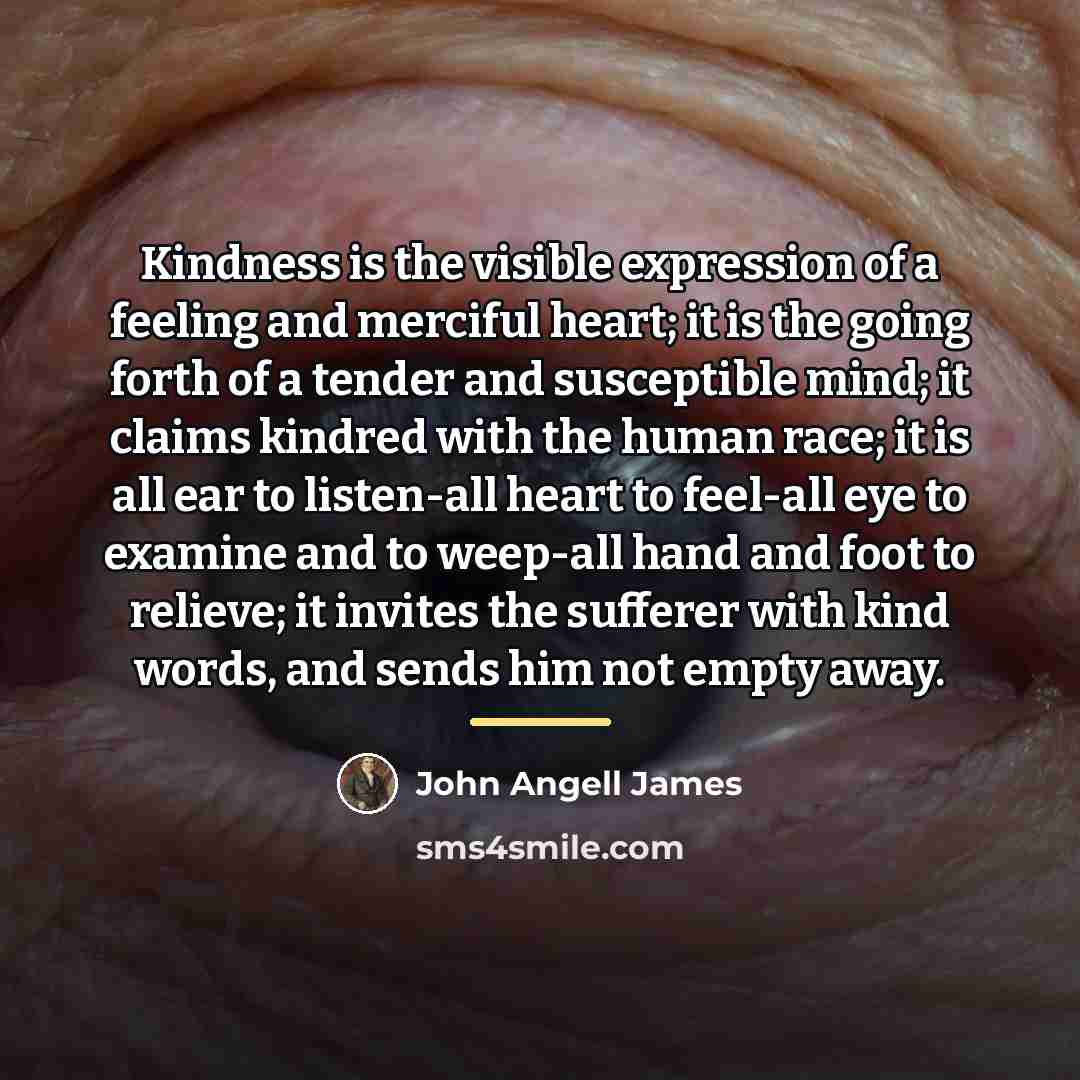 “Kindness is the visible expression of a feeling and merciful…” quote by John Angell James