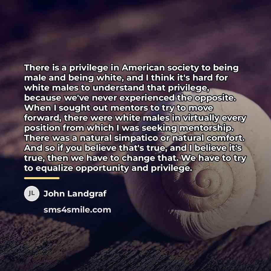 “There is a privilege in American society to being male…” quote by John Landgraf