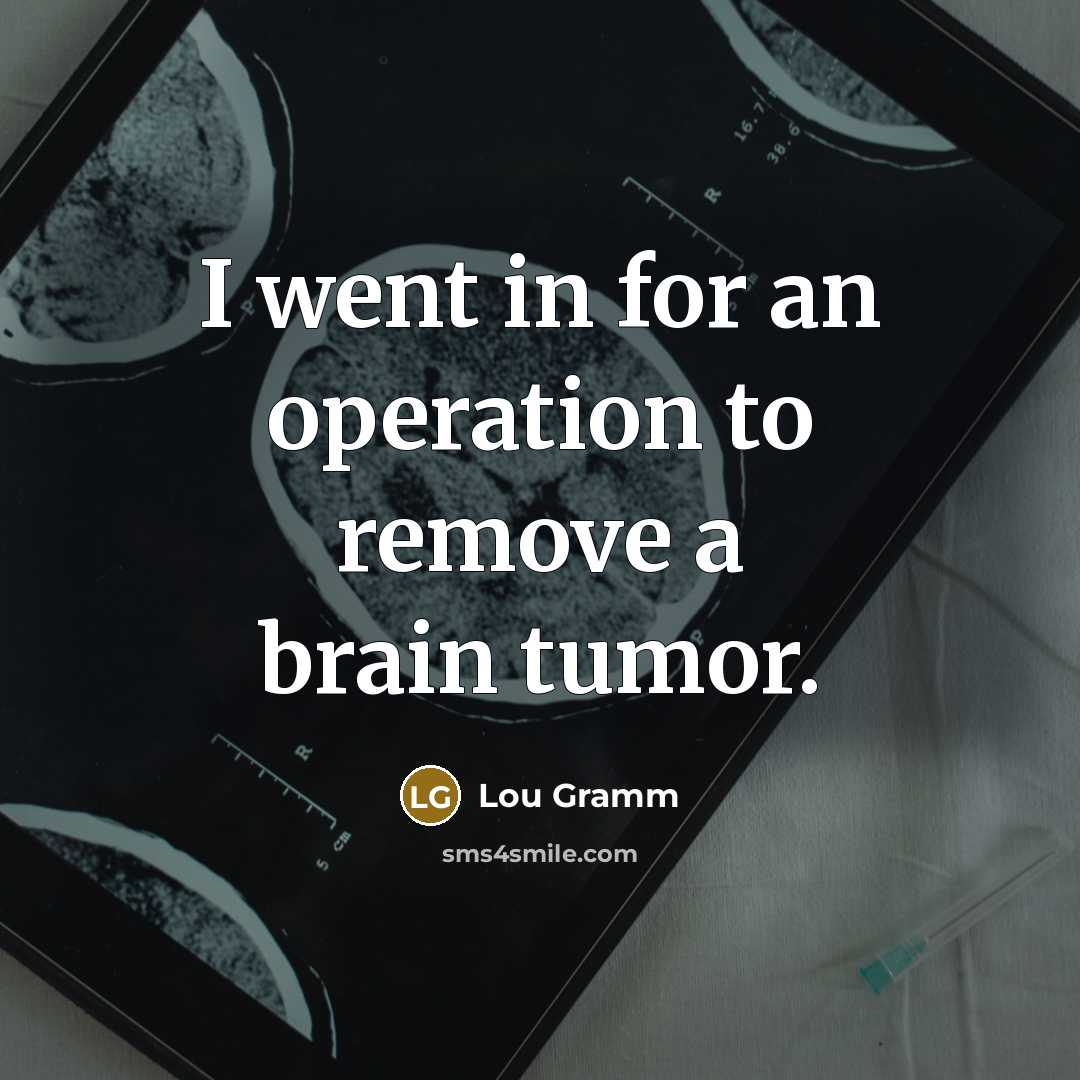 “I went in for an operation to remove a brain…” quote by Lou Gramm