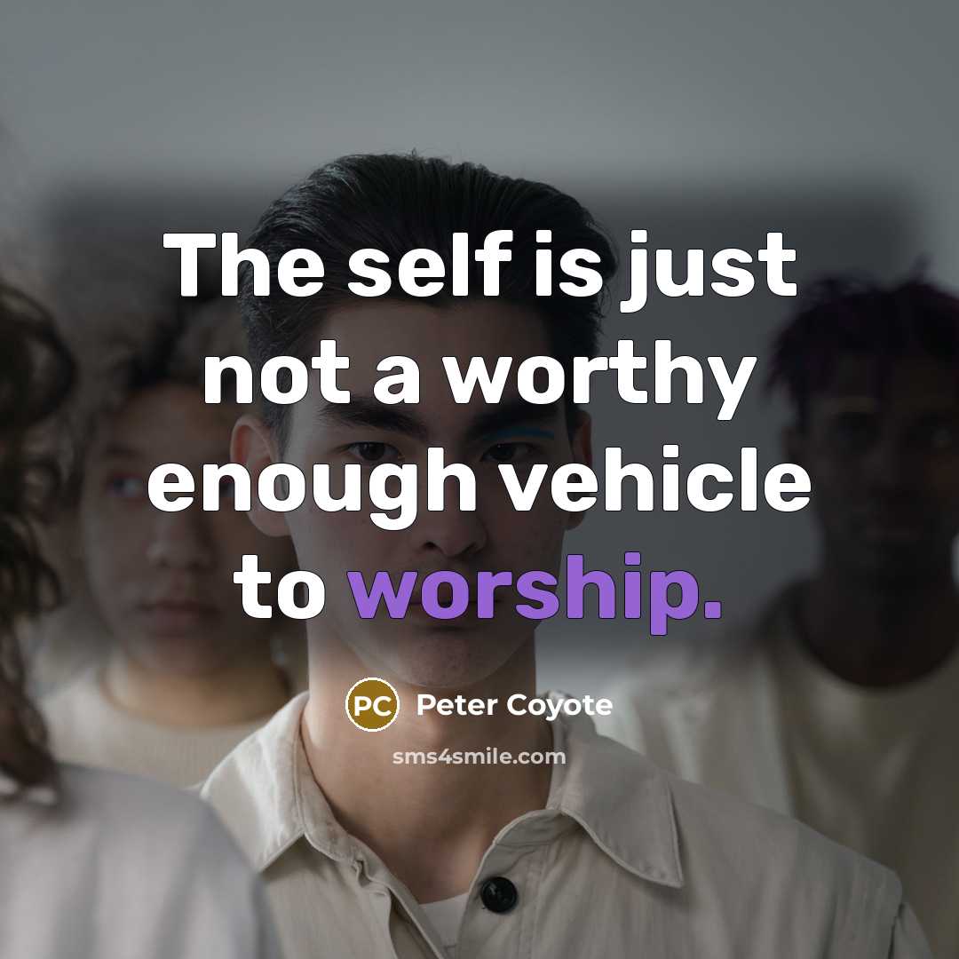 “The self is just not a worthy enough vehicle to…” quote by Peter Coyote