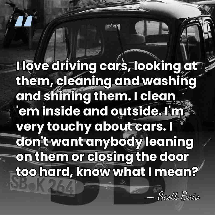I love driving cars, looking at them, cleaning and washing and shining&hellip; - Scott Baio